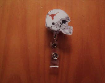 NCAA Texas Longhorns Retractable Reel ID Badge Lanyard Clip Nursing Scrubs