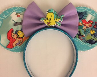 Minnie Ears, Little Mermaid Ears Headband, ariel mickey ears, ariel minnie ears