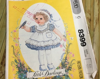 1983 McCall's #8399 Little Darlings Girls / Doll Dress Pattern