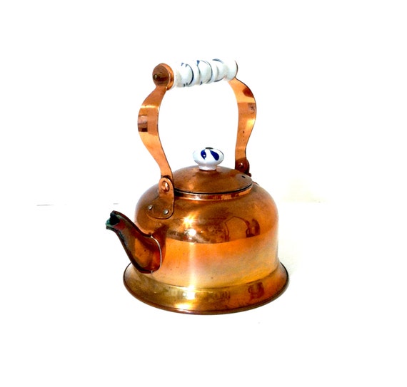 Vintage COPPER TEA KETTLE Mid Century Copper by LastTangoVintage