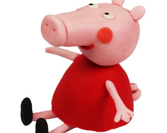 Edible Peppa Pig cake topper. Peppa, George, Rebecca Rabbit, Suzy Sheep, or any other character of Peppa Pig cartoon possible.
