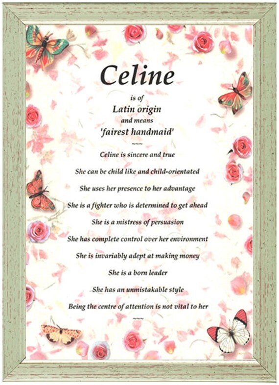 Personalised First Name Meaning Origin Gift-Butterflies 