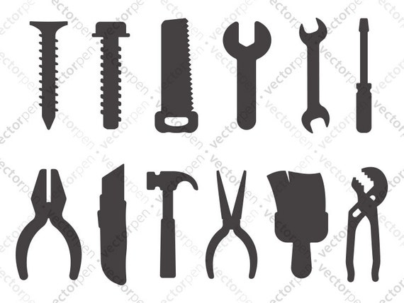 Download Tool Icons SVG. 12 Tools (Screws, Hammer, Saw, Wrench ...