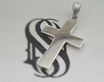 14K White Gold Cross Necklace Simple, Skinny Gold Cross Necklace Gold Cross Pendant Solid Gold