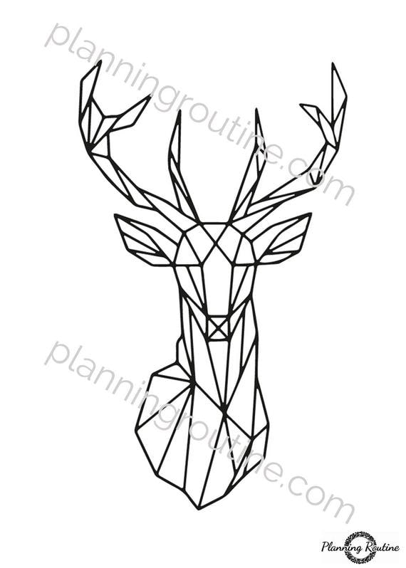 Deer Animal, Geometric art, Geometric Deer, String Art ...