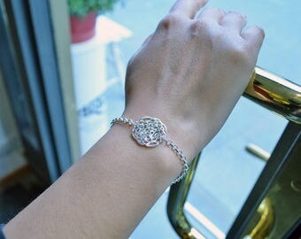 Bracelet with rose window of St. Spiridon in silver