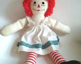 Vintage Raggety Ann Doll, Vintage Rag Doll, Vintage Bedroom Decor, Vintage Nursery, Nursery Decor, Cloth Dolls Handmade, Vintage Decor