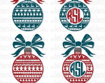 Aztec Christmas Ornament SVG, Aztec Ornament Monogram, Christmas Ornament SVG, Aztec Inspired Ornament Frame, Aztec Christmas Pattern
