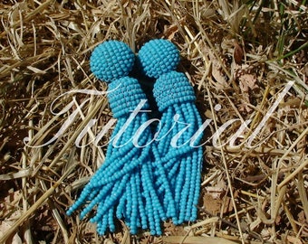 Beaded tassel earrings tutorial Beading Pattern Earrings beading tutorials tassel oscar de la renta earrings