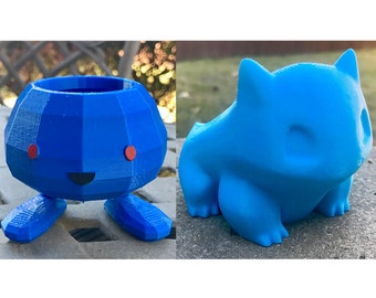 Bulbasaur and Oddish Pokemon Planter Gift Set (Medium/Small High-Res/Low-Poly)
