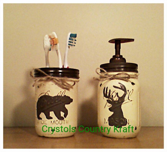 Deer buckbear moose bathroom set Lodge theme bathroom in