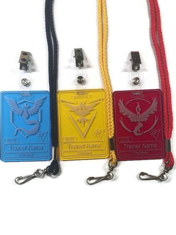 Pokemon Go Trainer Badge Personalized Laser Cut Name Badge for