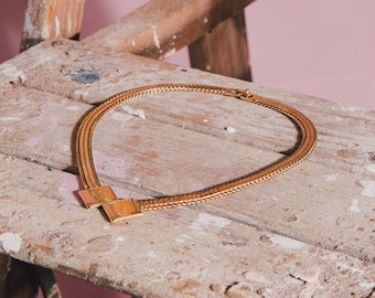 Vintage Monet Heavy Geometric Chain Link Necklace