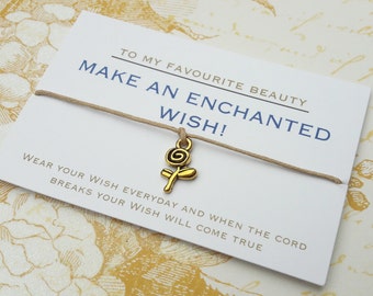 Beauty and the Beast Wish Bracelet, Beauty and the Beast Rose, Beauty and the Beast Jewellery, Beauty and the Beast Party, Belle Gift