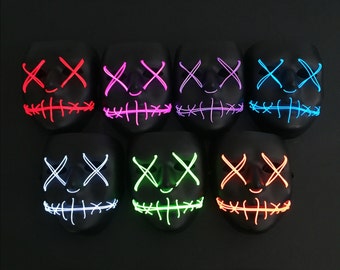 Light Up Mask "Stitched" (Halloween, EDM, Cosplay, Rave, Party, Movie)