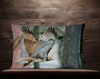Hawk Lumbar Pillow | Hawk Decor | Hawk Gift | Bird Pillow | Bird Gift | Hawk Throw | Hawk Cushion | Hawk Pillow Cover | Hawk Pillow Case