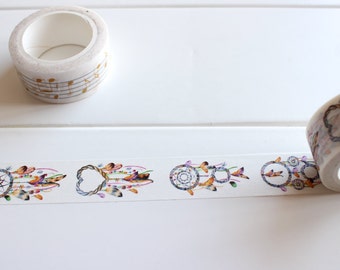 Dreamcatcher Washi Tape, Feather Washi Tape,Bohemian Planner Supplies Stickers, Feather Washi (LS-111)