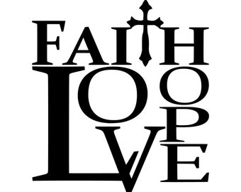 Faith hope love svg | Etsy