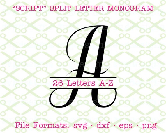 Download Script SVG Split Letter Monogram, Dxf, Eps, Png; 26 ...