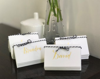 Wedding Calligraphy Placecards - Calligraphy Place Cards, Classic wedding, elegant, Name Writing, Gold lettering, Party, Birthday, Handmade