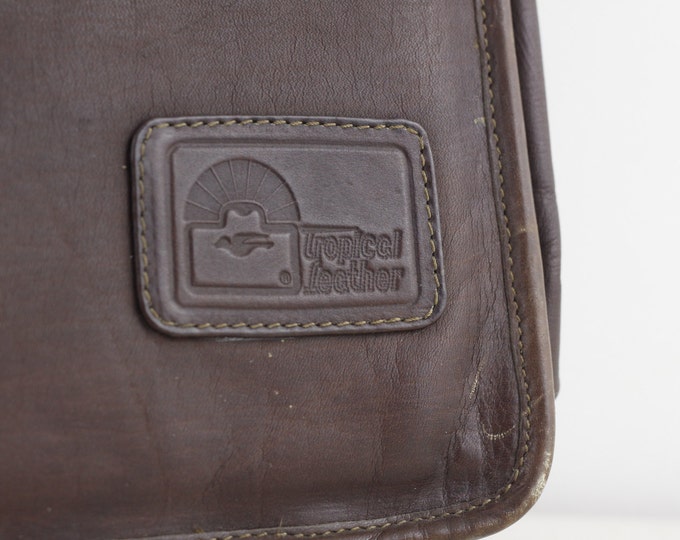 Leather laptop bag, Tropical Leather made in Columbia leather attache, chestnut brown college bag, work bag, 15.6" laptop