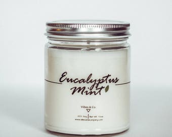 Eucalyptus Candle, Soy Candle, Scented Soy Candle, Clean Scented Candle, Stress Relief, Candle Gift, New Home Gift, Soy Candle Handmade