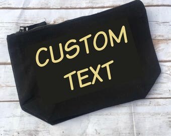 Personalised Make-up Bag, Accessories Case, Custom Make-up Bag, Gift for Her, Bridesmaid Gift, Birthday Gift for Her, Custom Text