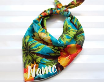 Personalized Dog Bandana - Maui // Dog Bandana // Personalized Bandana // Hawaii Print Dog Bandana // Pet Bandana