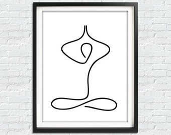 Yoga Poster, Yoga Print, Minimalist Yoga Art, Meditation Print, Yoga Gifts, Yoga Art, Yoga Studio Decor, Instant Download, Printable Art,