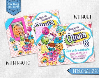 Shopkins invitation, Shopkins photo invitation, Shopkins birthday invitation, Shopkins party invitation!