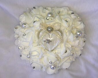 Heart shaped ring bearers pillow
