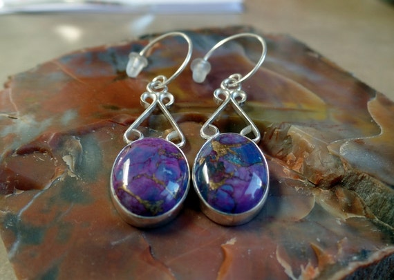 Unique Purple Turquoise Earrings 1068