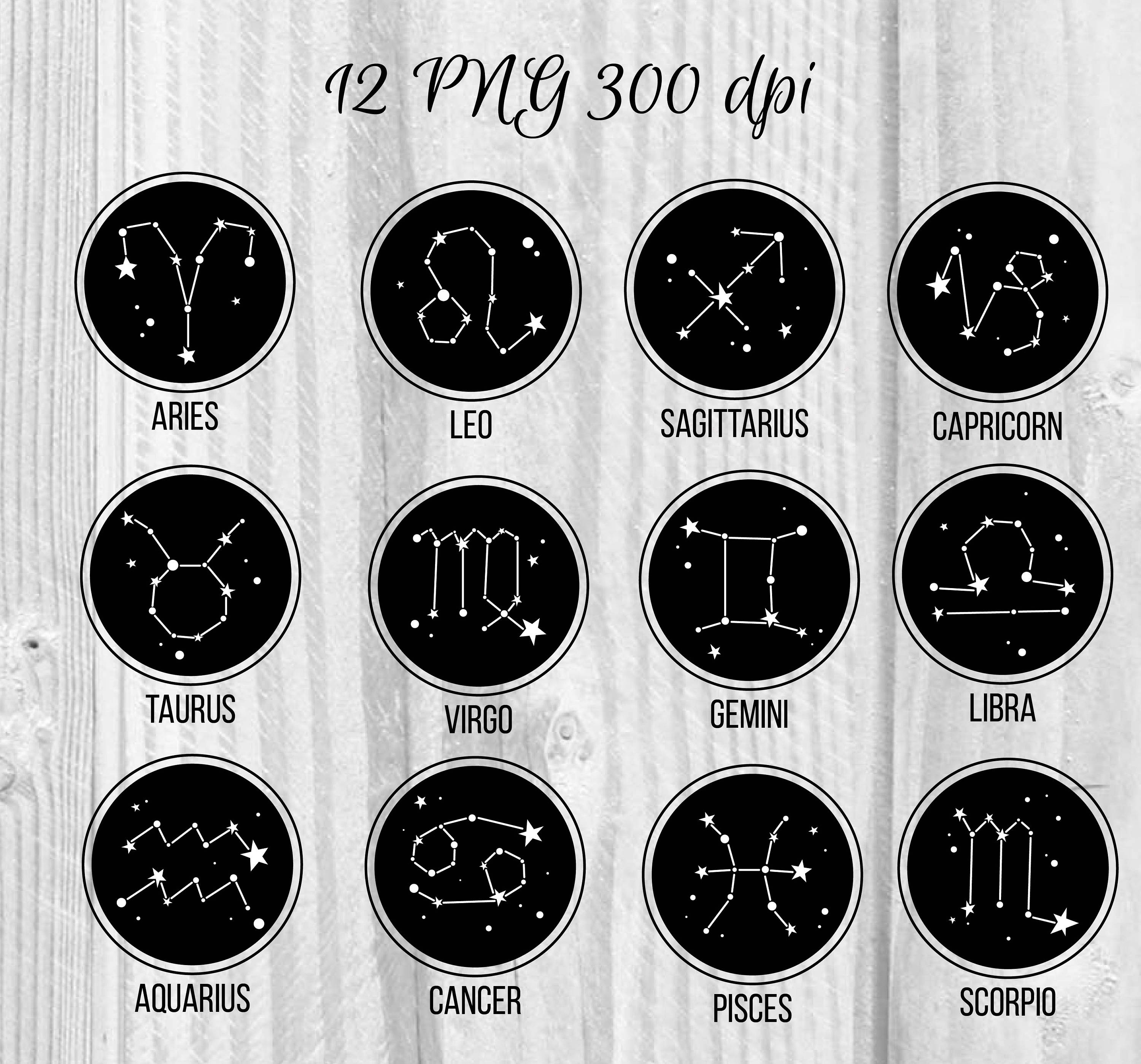 12 png zodiac constellation badges zodiac signs labels