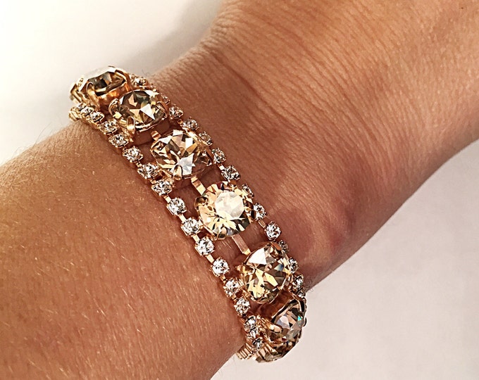 Classic elegance! Wedding jewelry for brides! Sparkling stunning canary yellow Swarovski crystal bracelet.