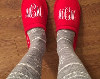 mens monogram slippers