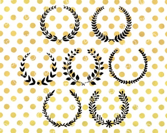 Laurel Wreath SVG, Floral Wreath SVG, Vine Monogram Frame SVG, Laurel Wreath Digital Cut File, Instant Download, Svg, Dxf, Jpg, Eps, Png