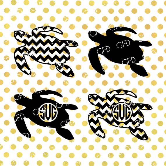 Download Turtle Silhouette SVG Turtle Monogram Frame SVG Turtle