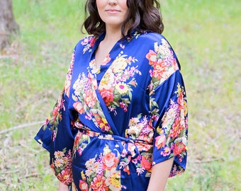 Floral Bridal Robe // Satin Robes // Bridesmaid Robes // Bridal Robe // Robe //Bride Robe // Bridesmaid Gift // Bridal Party Robes