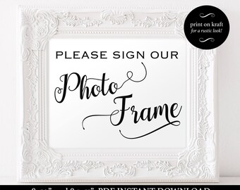 Please Sign Our Photo Frame - Wedding Sign Template - Guest Book Sign - Wedding - Photo Frame Signage - Downloadable Wedding #WDH812139