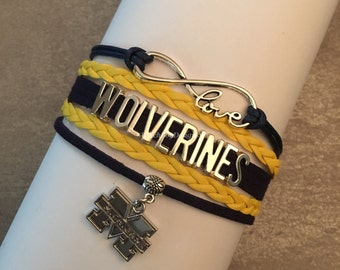 Michigan Wolverines Infinity Love Bracelet