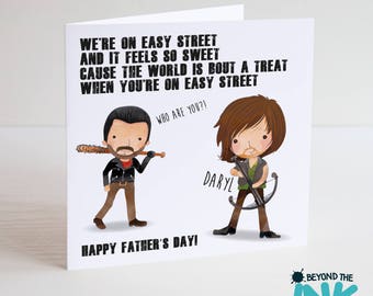 Walking Dead Father's Day Card - Humour Card For Dad - TWD - Negan - Daryl