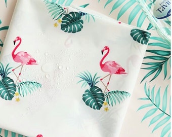 flamingo waterproof.flamingo fabric.poly 100%.wide 150cm* 90cm.waterproof fabric.living deco.kitchenfabric. shower curtain