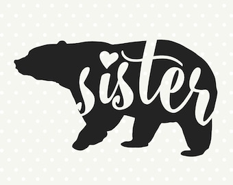 Daddy Bear SVG file, Bear silhouette file, Bear Family svg ...