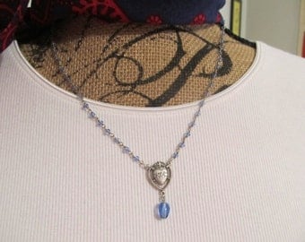Rosary necklace, handmade jewelry, Religious jewelry, Catholic rosary, Immaculate Heart