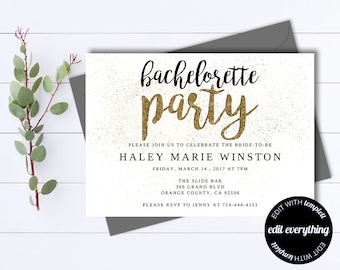 Printable Bachelorette Party Invitation Template - Printable Bachelorette Invite - Bachelorette Weekend - Instant Download Bachelorette Card