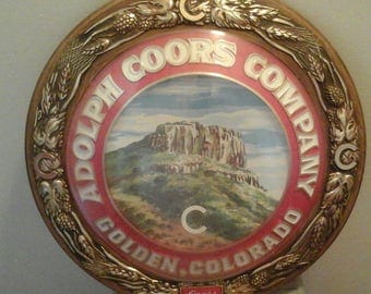 Vintage 1970 Adolph Coors Company Golden Colorado Round Wall Sign