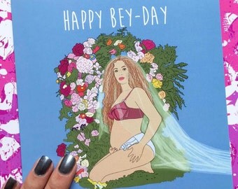 Beyonce Birthday Card "Happy Bey-Day"