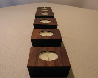 Candle Holders, Tea light Holder, Single Tea Light Holder, Walnut Tea Light Holder