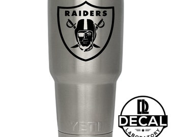 Yeti Decal Sticker - Oakland Raiders Decal Sticker For Yeti RTIC Rambler Tumbler Coldster Beer Mug mac book