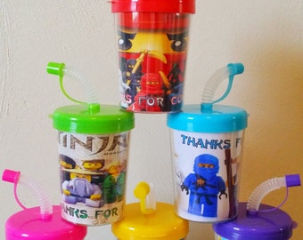 Ninjago Personalized Party Favor Cups, Ninjago Birthday Party Treat Cups Set of 6, Ninjago Party Favors